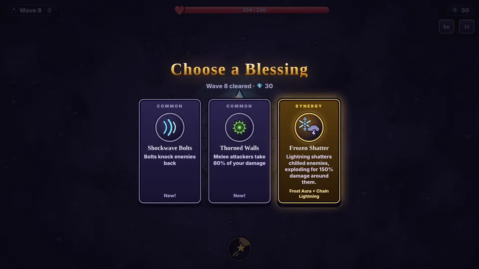 Choosing a blessing card between waves